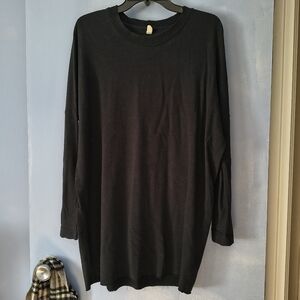 Hoi Bo Black Cotton Mini Dress / Long Tunic M